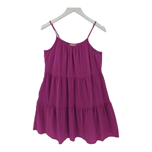 Universal Thread Tiered Sundress Small Purple Pockets Gauzy Adjustable Straps - Picture 1 of 8